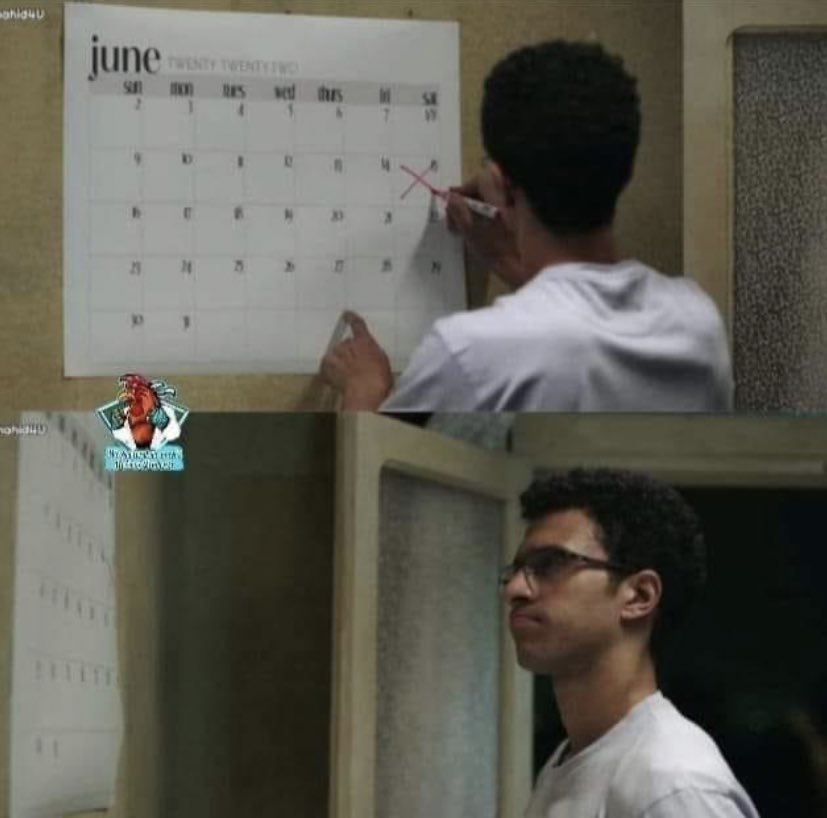 وانا بحسب الأيام الي باقيه علشان ارجع بيتنا 💔