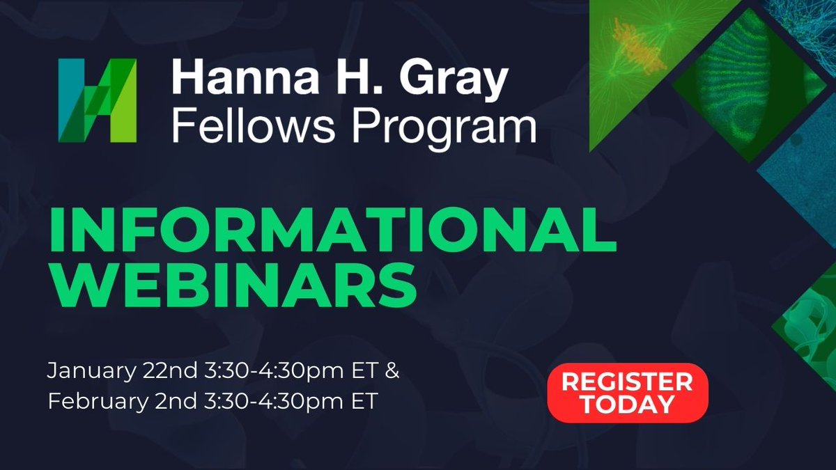 Interested in the #HannaGrayFellows Program? Register for an informational webinar on January 22nd, 3:30pm EST, to learn about the program and the application: hhmi.news/48KdSWj
