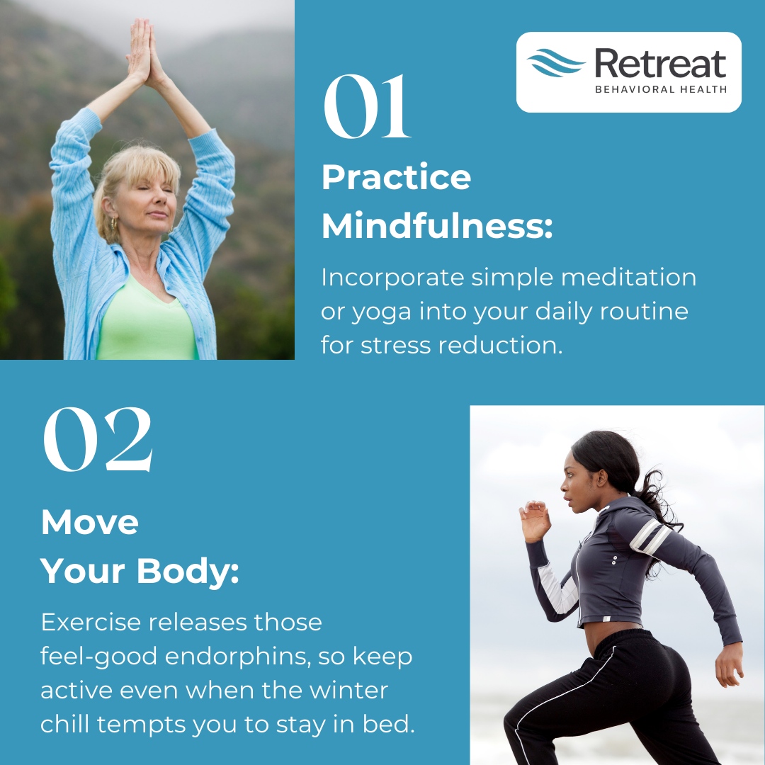 retreatBH's tweet photo. Battling the Winter Blues: 6 Coping Strategies

If the colder, darker days have got you feeling down, you're not alone—5% of American adults experience serious #seasonaldepression (also known as SAD). But fear not! Here are some tips to lift your spirits!

Call us to learn more. https://t.co/yE6tl6g4zq
