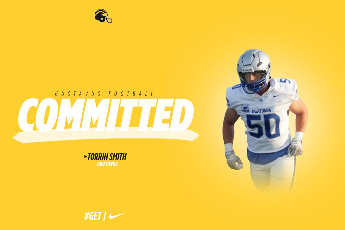 Torrin Smith (@torrin_smith) on Twitter photo I am proud to say that I am officially committed to playing football at Gustavus next year! <a href="/GlynnDerek/">Coach Glynn</a> <a href="/CoachHaugengac/">Peter Haugen</a> #Committed I am proud to say that I am officially committed to playing football at Gustavus next year! <a href="/GlynnDerek/">Coach Glynn</a> <a href="/CoachHaugengac/">Peter Haugen</a> #Committed