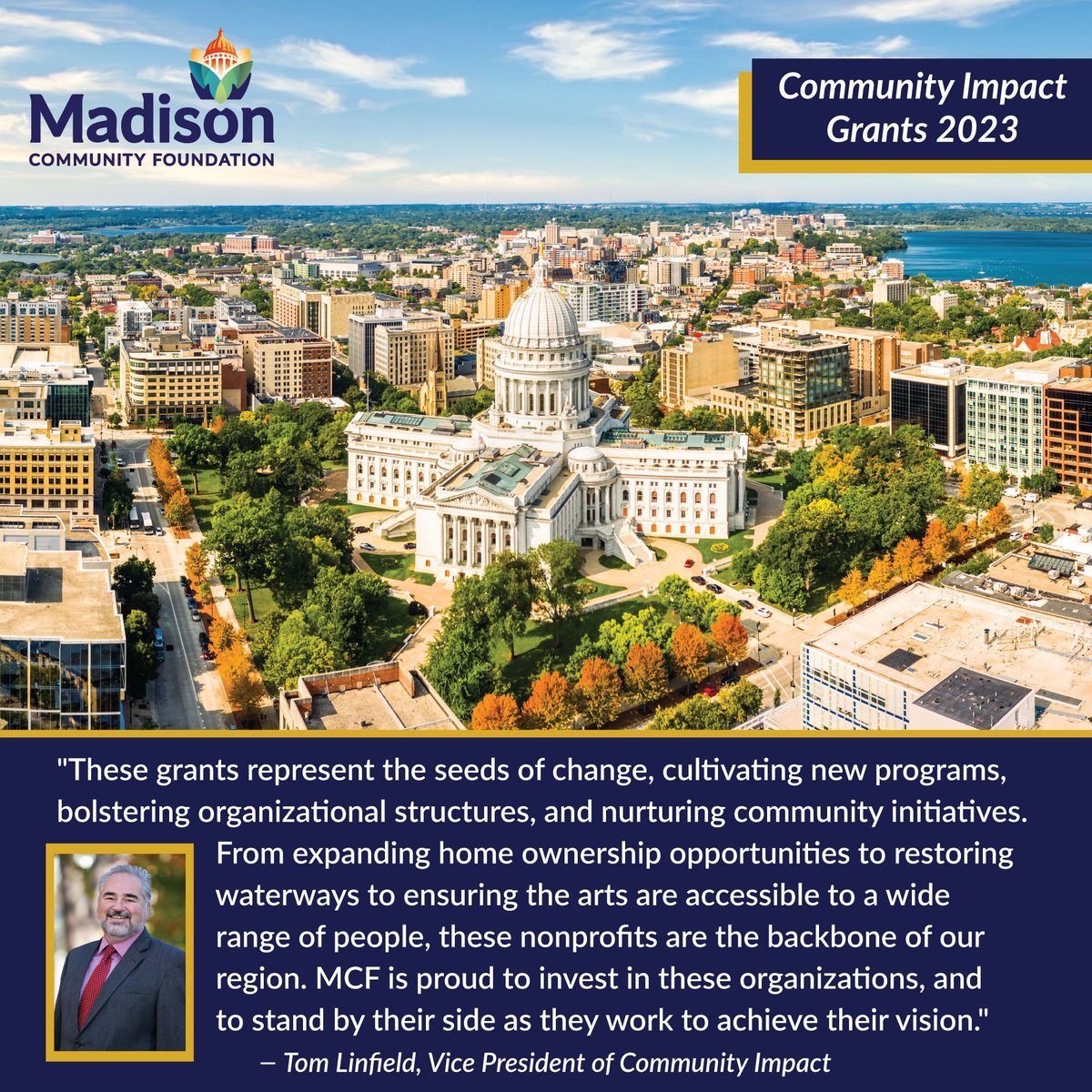 A word from MCF’s Vice President of Community Impact, Tom Linfield, on the incredible nonprofits in the Dane County community. Learn more about the $935,000 in Community Impact Grants distributed by MCF in 2023 on our website! buff.ly/46a8jzv