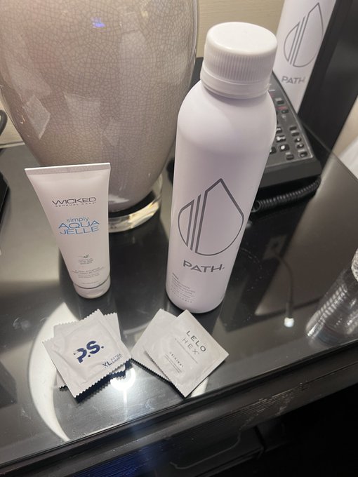 Hotel room essentials. These are our favorite  ☔️ Condoms 🧴 Lube 💧 Water  For all your other hotwives<a href="/tag/cuckold"class="tags"><span>#cuckold</span></a><a href="/tag/bull"class="tags"><span>#bull</span></a>