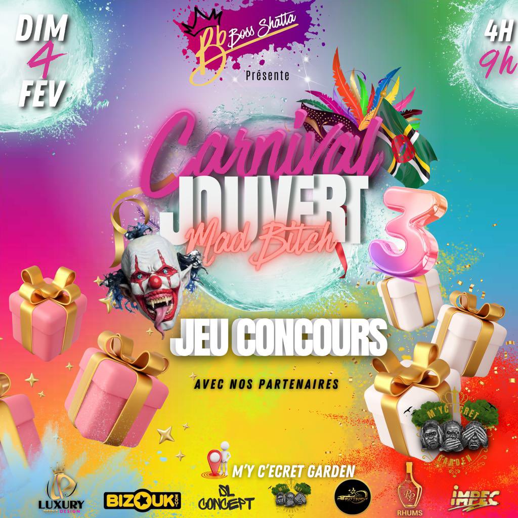 jouvertmad's tweet photo. 🚨 jeu concours 🚨

Il y'a 10 tickets a gagner pour le jouvert moning de l'année🥵🔥 

Rdv sur Instagram : https://t.co/1Rncc0XvkD https://t.co/VxuJjyeETW
