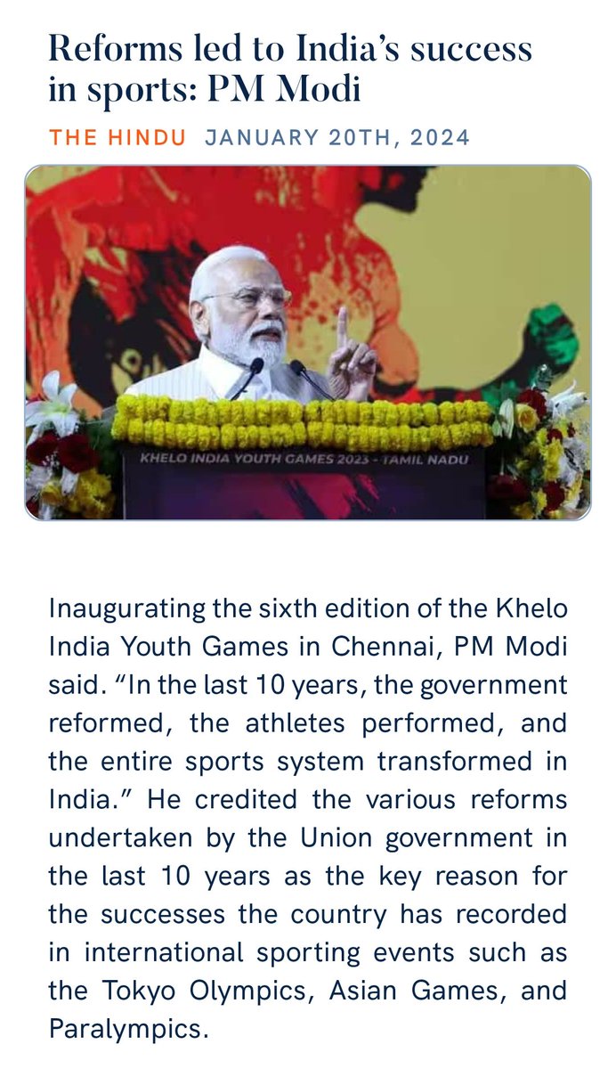 Reforms led to India’s success in sports: PM Modi
thehindu.com/sport/other-sp… via NaMo App