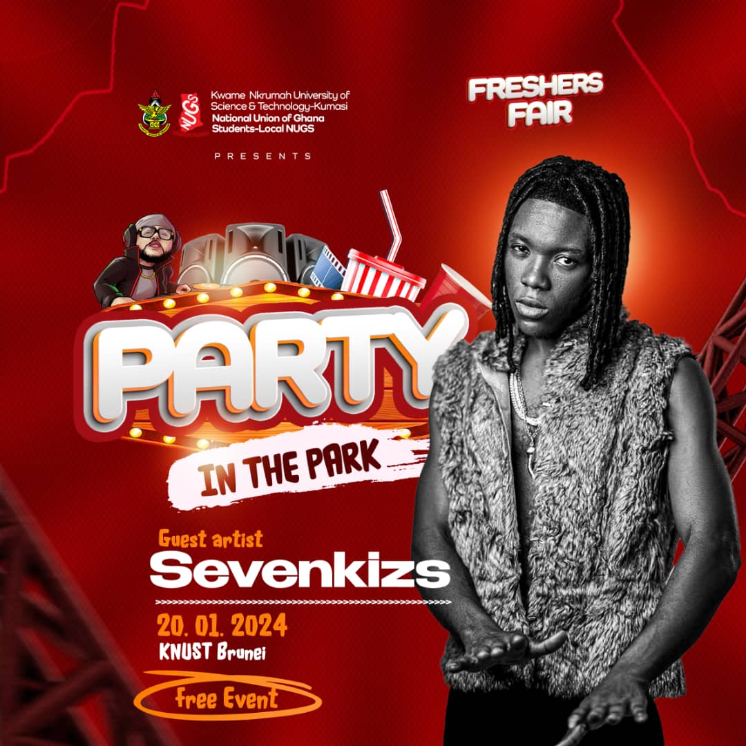 Holalalaaaaa, it going to be a great party day as we are going to have Sevenkizs 🔥🔥🔥🔥in our midst 
It's going to be massive 💥

#KNUSTFreshersFair
#PartyInThePark