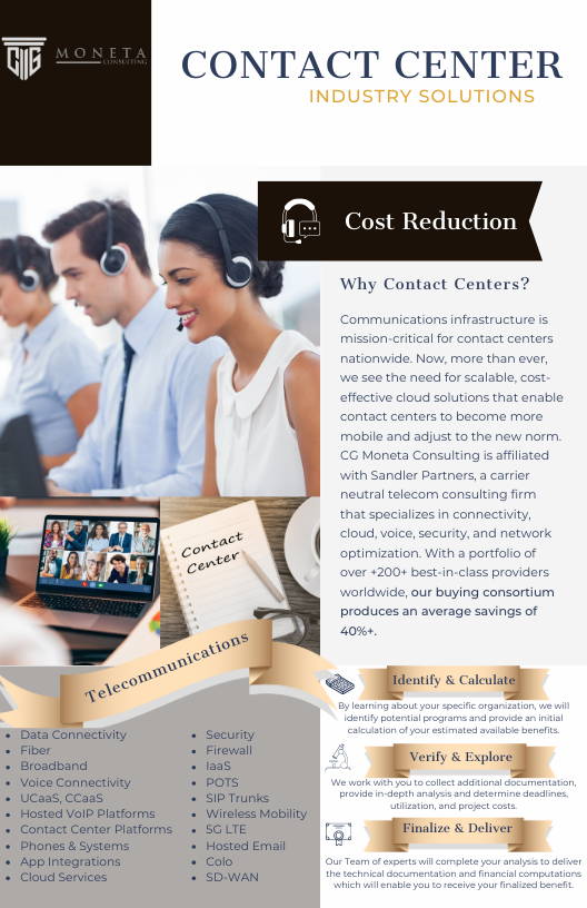 CgMoneta's tweet photo. One of the biggest advantages to working with the experts at CG Moneta Consulting is the opportunity to procure telecom services, via over 300 service providers,  at an average discount of 40%+. 
#telecom #costreduction #cashflow https://t.co/nKbKobWlIH