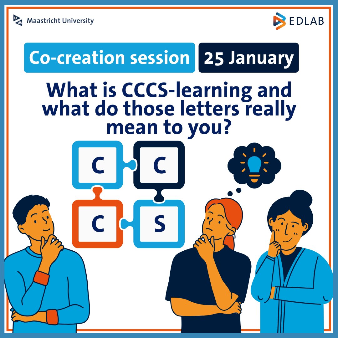 ❗Just two more days to sign up ❗

📣We're inviting UM staff to contribute to the content and design of these our card set explaining the Contextual Constructive Collaborative and Self-directed (CCCS)! 

🗓️ 25 January 2024
⏰ 14:00-16:30 CET
🔗maastrichtuniversity.nl/events/deciphe…