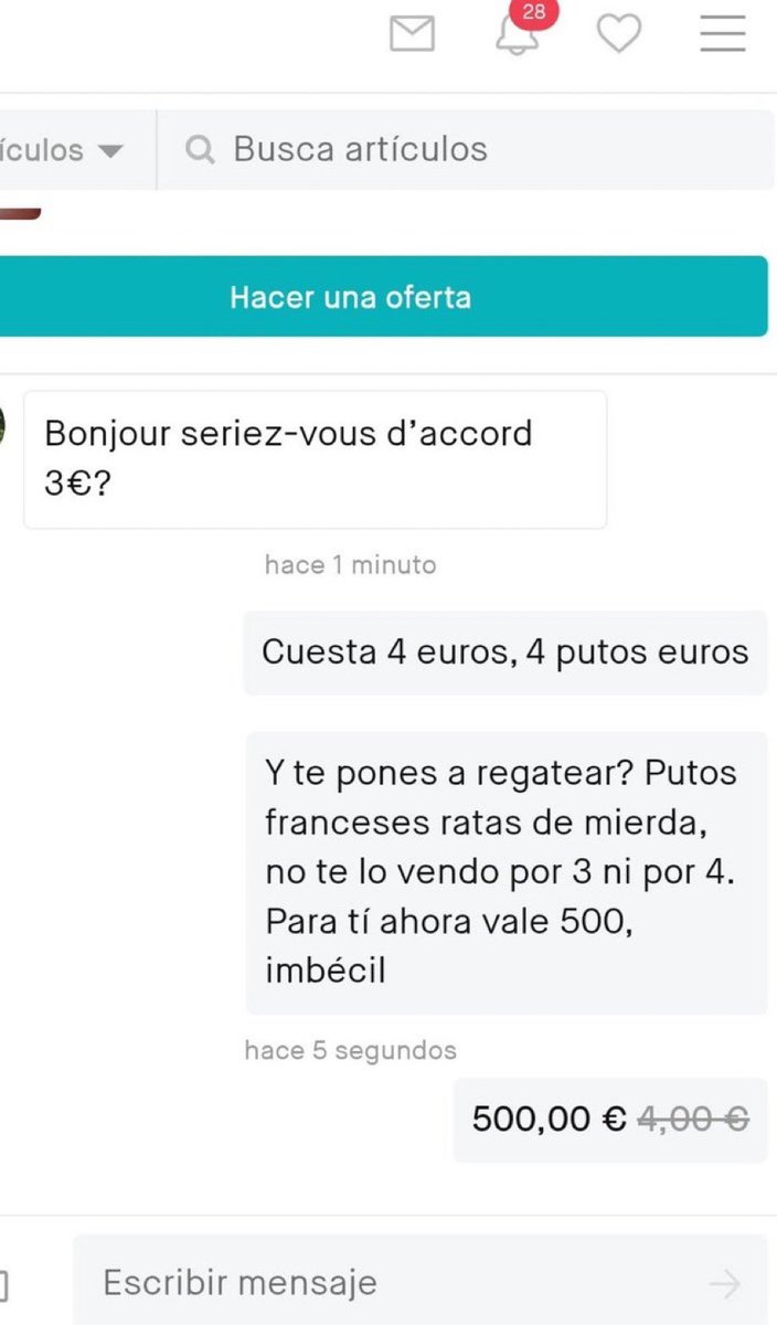 Chinada histórica por Vinted