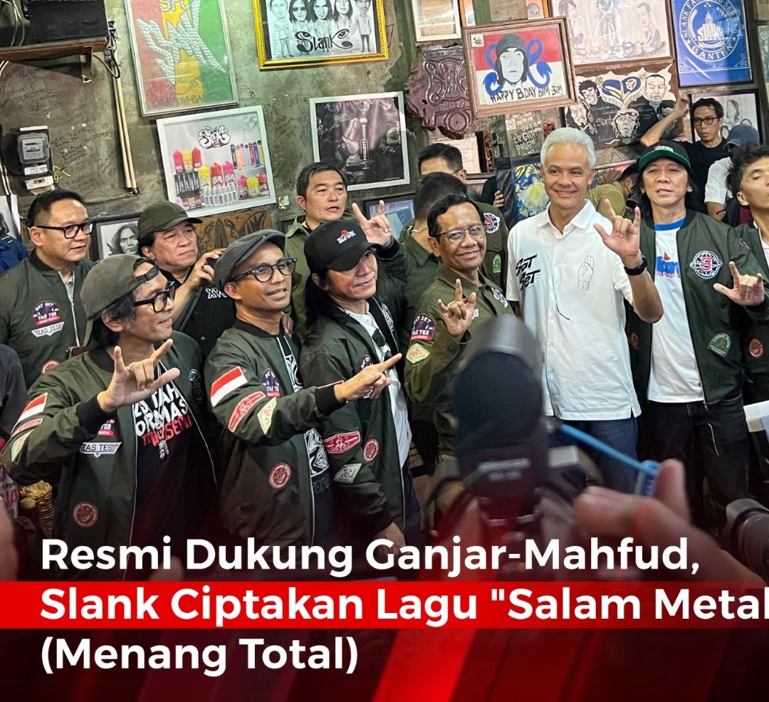 Orang baik bergabung dengan orang baik, keren Slank dukung GaMa.
#GanjarMahfudM3nang