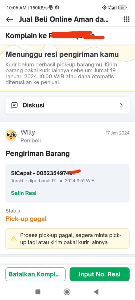 w1lly's tweet photo. Kak, ada yg tau gak di mana tombol 'retry pick up?' Ini kurir kaga pernah nyampe ke rumah udah main bilang gagal pick up aja. @TokopediaCare hanya bisanya suruh drop sendiri terus, yah kan namanya juga belanja online ya karena kaga sempet. https://t.co/uTyoSZ6958