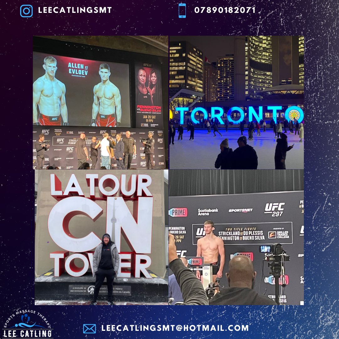 Fight day is here!

It’s been a great week and absolutely buzzing for tonight!

#teamallen is ready!! Let’s go @Arnoldbfa 

#leecatlingsmt #recover #maintain #prevent #teamallen #ufc #ufctoranto #canada #toranto #AAA #almighty #mma #scotiabankarena #ufc297