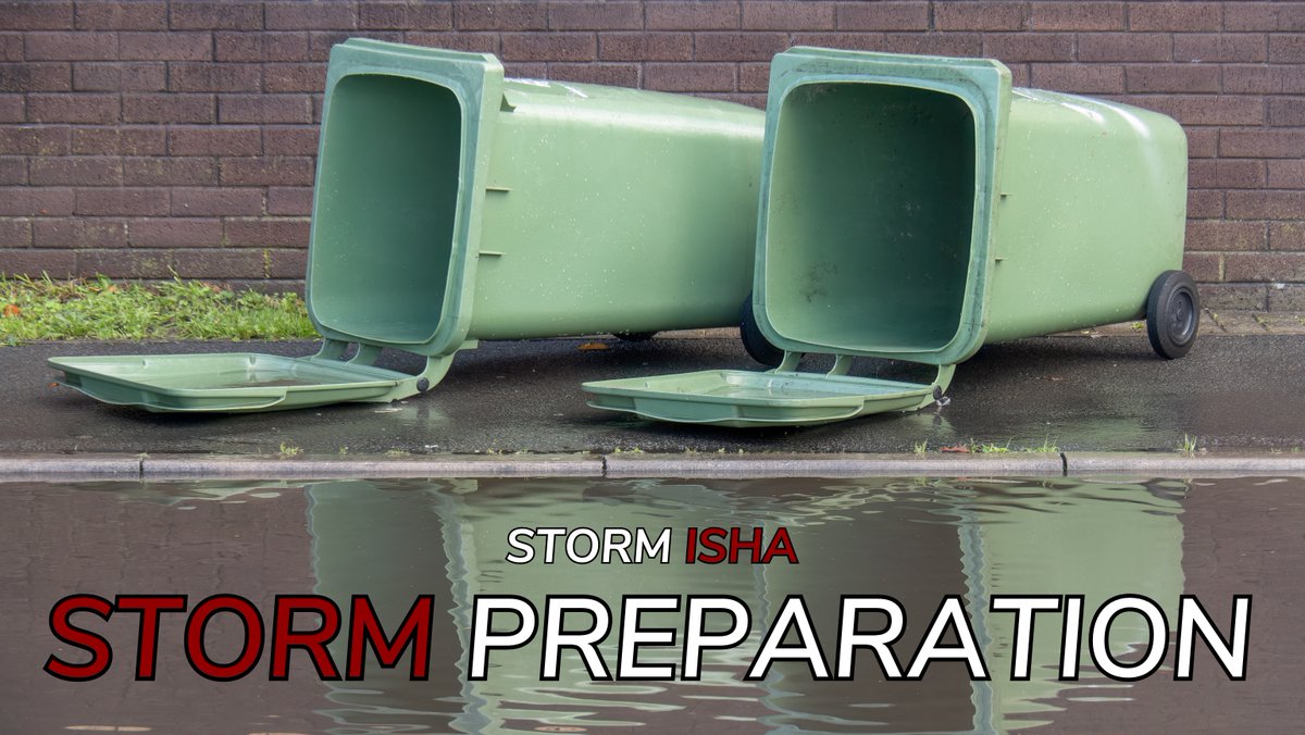 CorkSafetyAlert's tweet photo. Please take a few moments today to prepare for #StormIsha tomorrow.

• Ensure garden furniture is secured, or tied down. Including trampolines!
• Waste bins are secured, and in a safe place.
• Ensure pets are taken inside (yes, this includes goats!)
• Ensure devices such as phones, laptops and tablets are charged in advance.
• Close and fasten any windows, and doors.

• Stay away from any coastal areas, and beaches.
• Take heed, and listen to all warnings issued by Met Éireann and local authorities.
• If you do need to drive, take extra care on the roads and expect falling/fallen debris. Keep a safe distance from the car in front of you.

• Should you come across downed power cables, stay clear and do not touch them. It's also important to not touch any item that's come in contact with them - such as another vehicle. R• eport the issue to ESB Networks: 1800 372 999.
• Check ESB Networks Powercheck for details on power outages. If you experience a power outage, contact ESB Networks on 1800 372 999 and have your MPRN ready.

• Check on any vulnerable neighbours, or elderly people living in your vicinity.