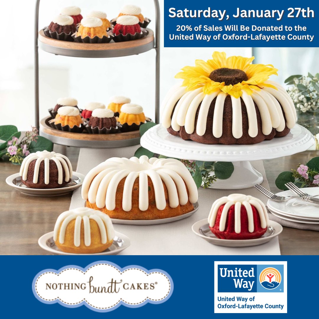 We’re excited to partner with <a href="/nothingbundt/">Nothing Bundt Cakes</a> as part of its grand opening festivities next week as 20% of sales on 1/27 will be donated to #UWOxfordMS to help advance our mission throughout our community. We love to team up with LOU businesses to make a significant impact!