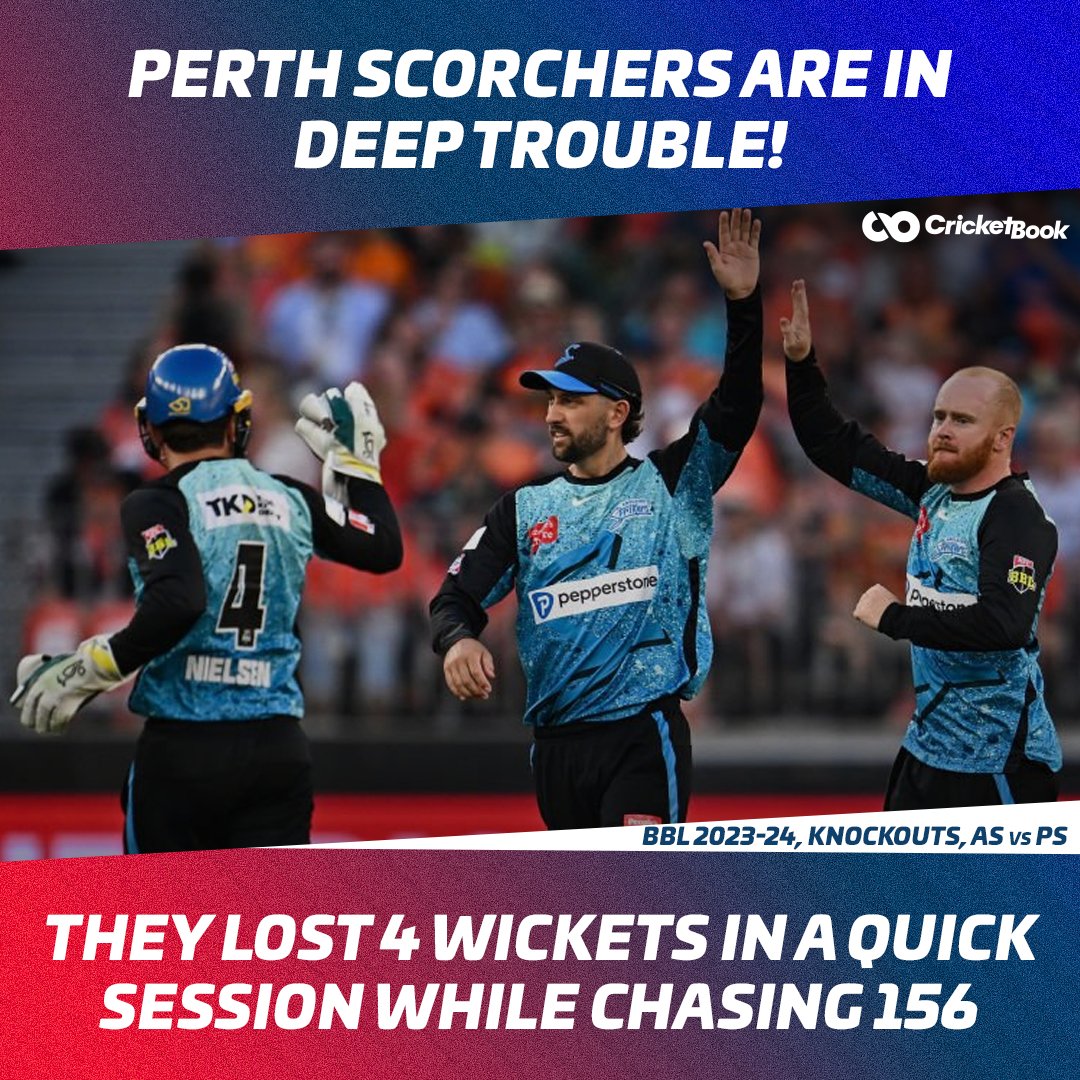cricketbook_'s tweet photo. Adelaide Strikers is now on top!
Will Perth Scorchers can chase the target after the early loss of wickets?
#BBL13 #BBL2023 #BBL #Season13 #ASvPS #PSvAS #CricketAustralia #Knockouts #AdelaideStrikers #CricketBook https://t.co/uUesjIfy8A