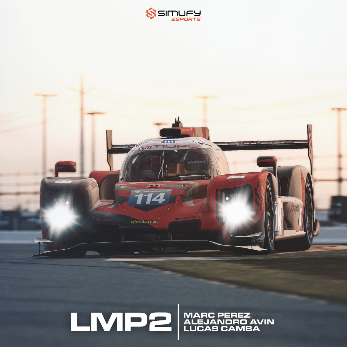 Our GTD and LMP2 lineup for the @iRacing 24H Daytona powered by @vcoesports !

⏰ from 13:25 CET
📺twitch.tv/vcoesports
⏱️ timing at timing.racespot.tv

Make it a race to remember! 💪

#wearesimufy #vcoesports #vcograndslam #simufy #daytona24