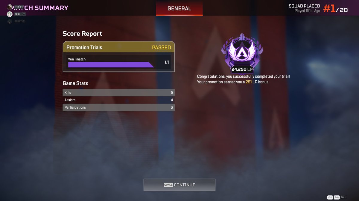 マスター昇格！！