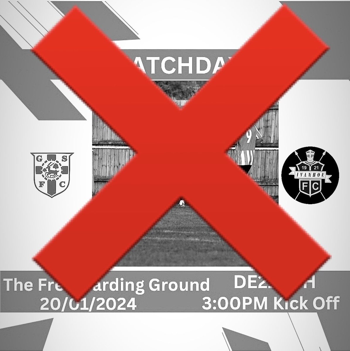 Today game Vs @WirksIvanhoeFC has been postponed due to frozen pitch.🥶