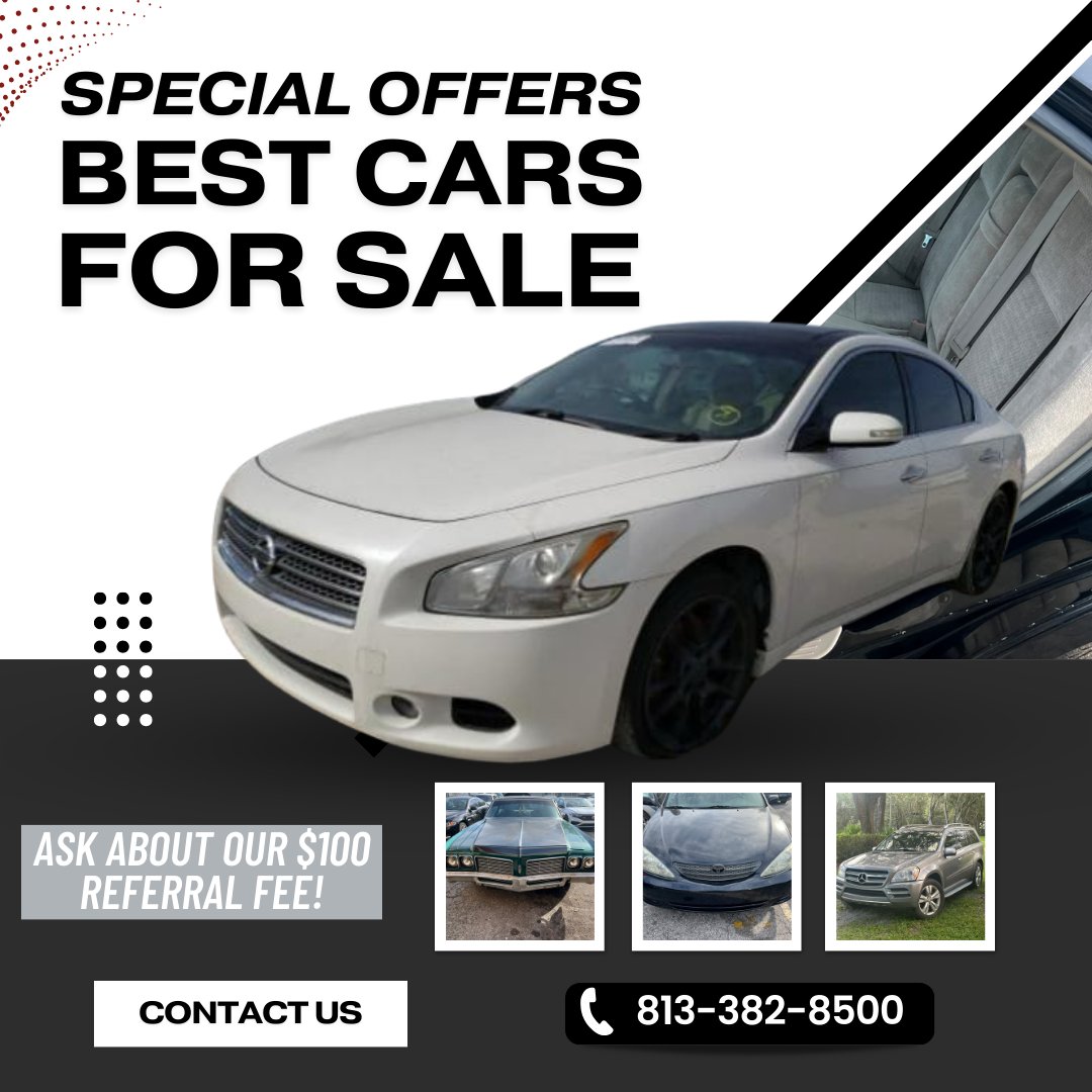 Unleash the thrill of the road with our Special Offers on the Best Cars! 🌟 For Sale now, these wheels are ready to elevate your driving experience! 🔑 Contact Us at 813-382-8500 to make one of these beauties yours! 

#SpecialOffers #BestCars #ForSale #LuxuryRides #DreamCar