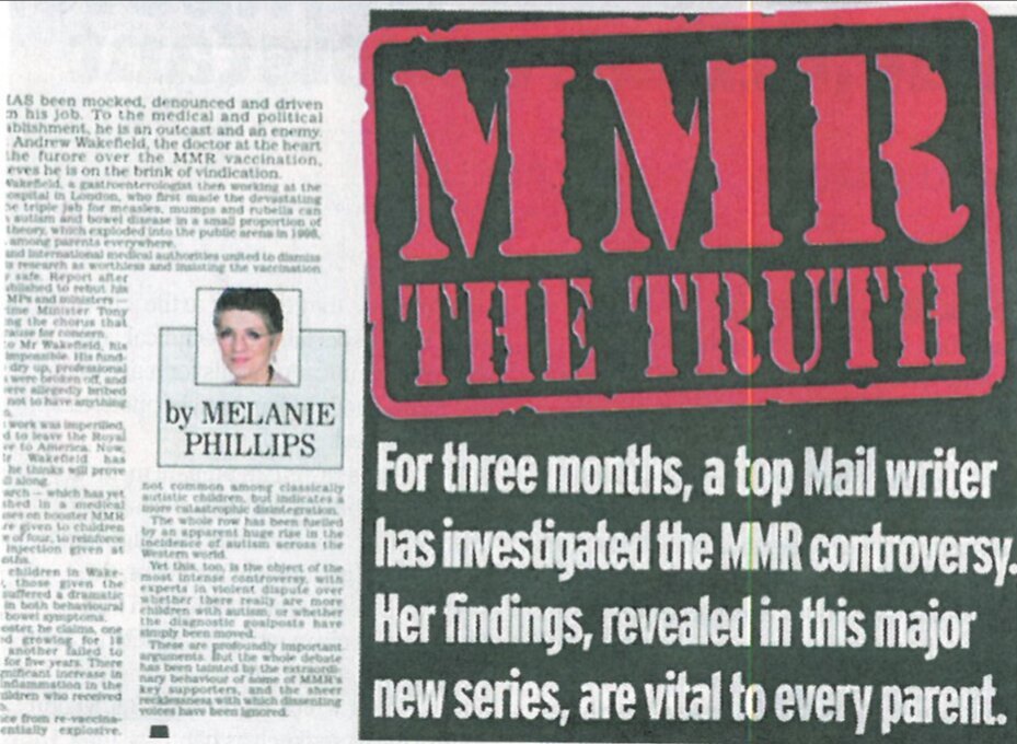 snigskitchen's tweet photo. The Daily Mail front page bemoans "UK gripped by measles crisis", conveniently forgetting it was their now utterly debunked scaremongering and misinformation which caused MMR vaccine hesitancy. Don't forget, just because they have. https://t.co/m3PvGUuFDl