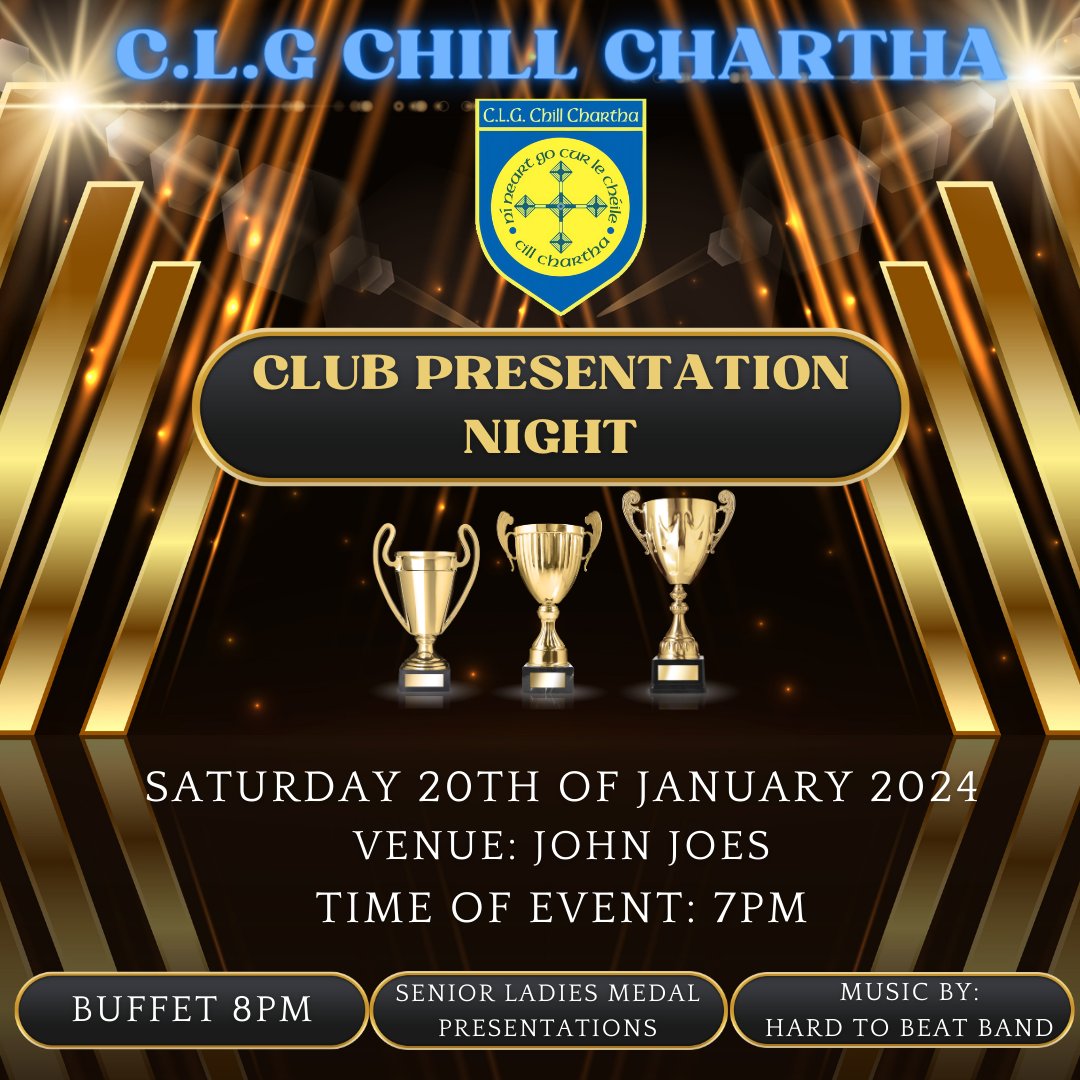 CLGChillChartha's tweet photo. ‼️ANOCHT‼️

Bigí Linn! It’s a night not to be missed! 
Come along and enjoy the night💃🏼🏆📸 https://t.co/wTJH1cBsge