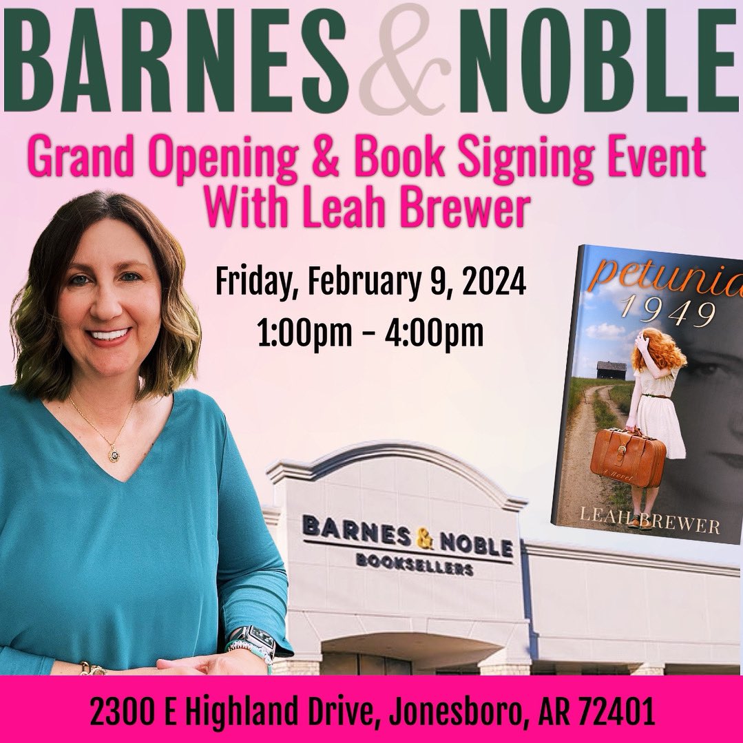 Super pumped to have a B&amp;N back in Jonesboro! Traveling through the area? Come see me! #AuthorLife