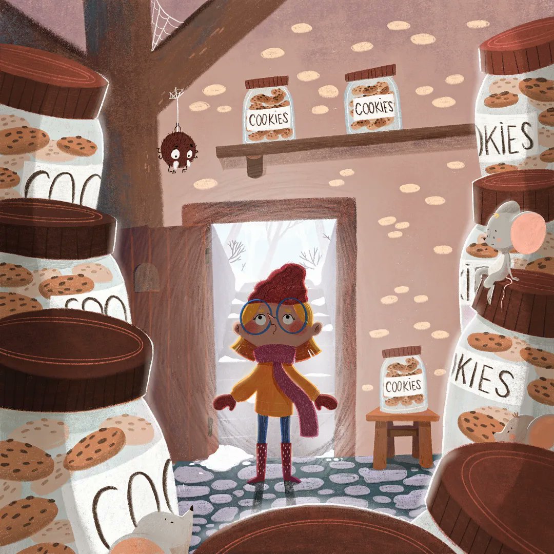 Basement as a secret cookie-room? 🤭 #kidlit #kidlitart #illustration #Illustrator