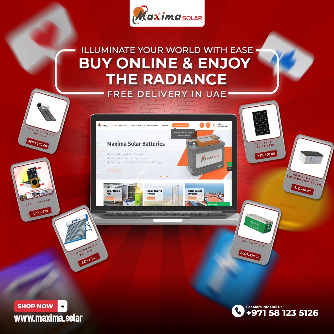 MaximaSolar's tweet photo. Maxima is your go-to destination for buying top-notch solar components online.
Explore our user-friendly website https://t.co/9580wq1RvH and discover a wide range of solar components

📞+971 58 123 5126
🌐https://t.co/yKtlCxmnFa
#MaximaSolar #CleanEnergy #SolarPower #GoGreen https://t.co/58S4IYLBuD