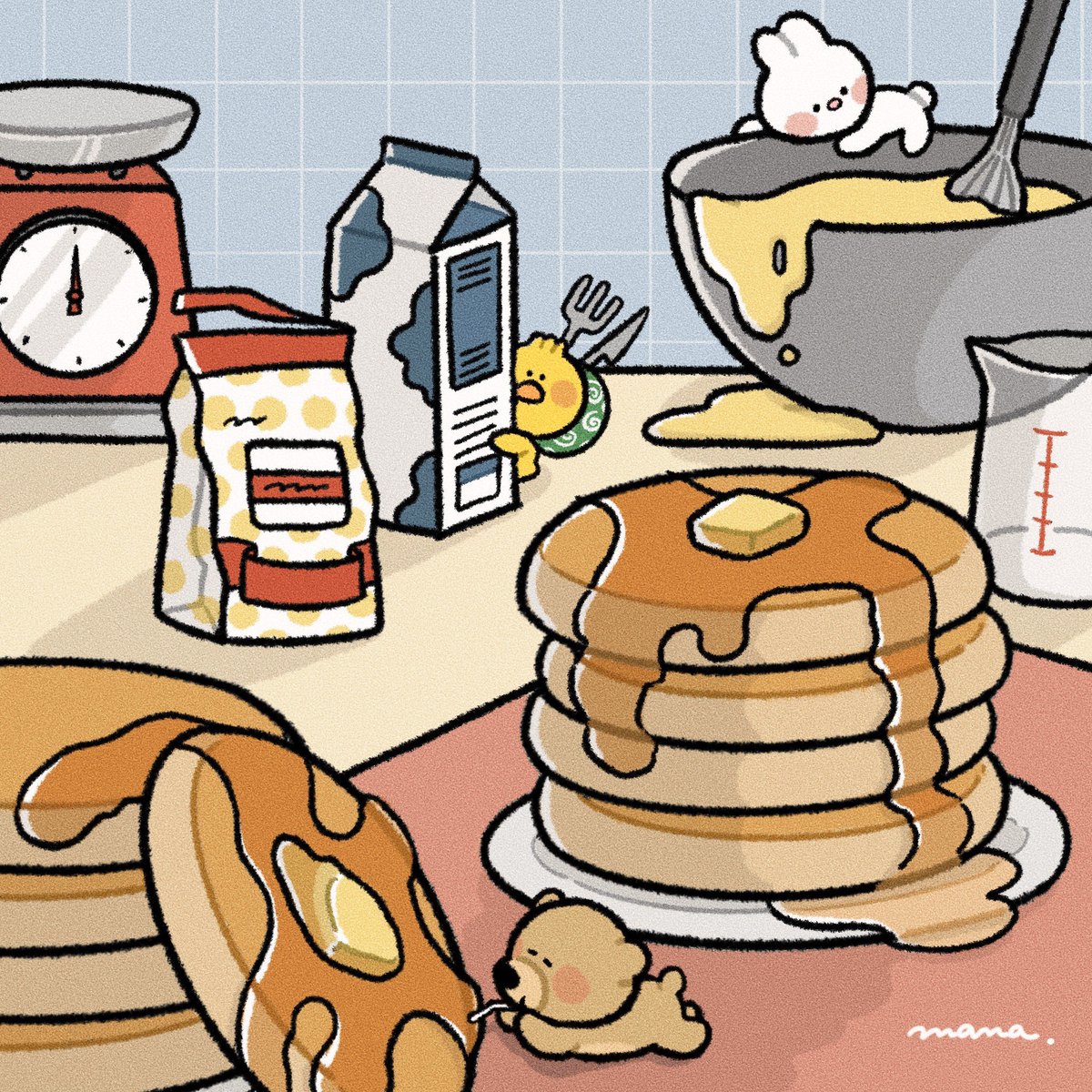 パンケーキ泥棒🥞

#ゆるいイラスト #イラスト
#絵柄が好みって人にフォローされたい