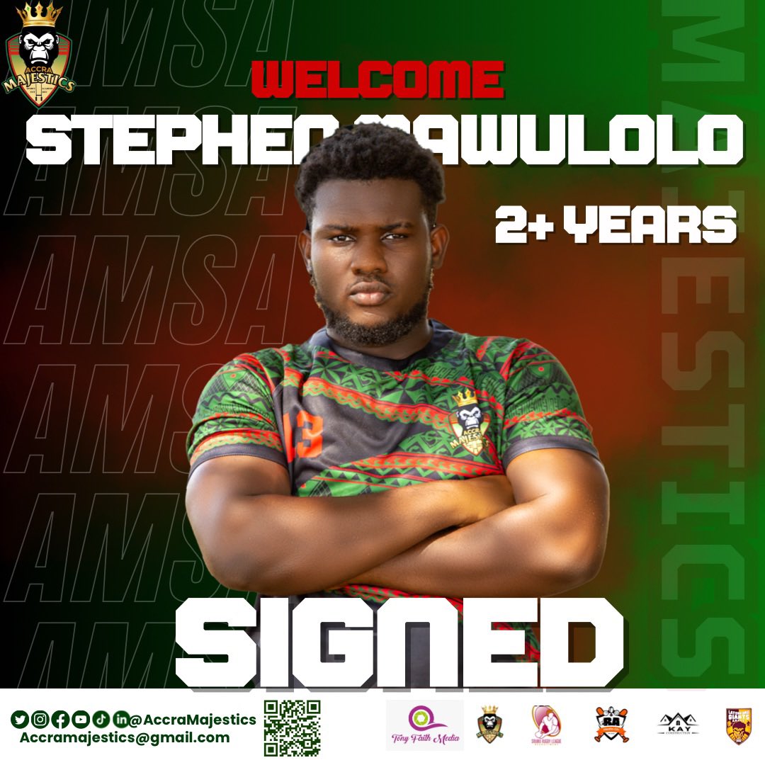 SIGNED & SEALED! Stephen Mawulolo has signed a 2 plus year contract with Accra Majestics ahead of the 2024 Season Welcome to the Majestics family 🎊👏🏿 #accramajestics #playersigning #stephenmawulolo #2024season #rugbyleague