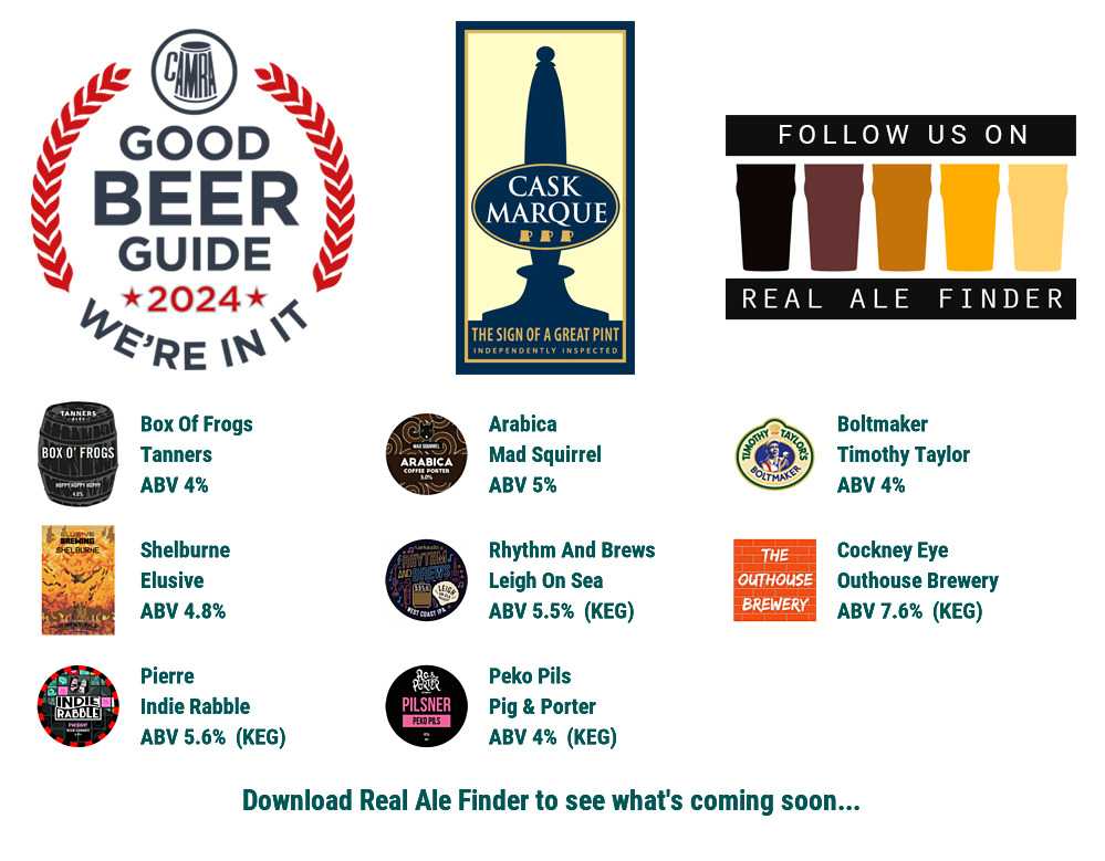 On the bar today!
Beer Board: bit.ly/2Ijmvfo

#goodbeerguide @CAMRA_Official @caskmarque #TannersAles @madsquirrelbrew @TimothyTaylors @ElusiveBrew @LoSBrewery @OuthouseBrewery @IndieRabble @PigAndPorter #EastAndMidSurreyCamra
#RealAleFinder