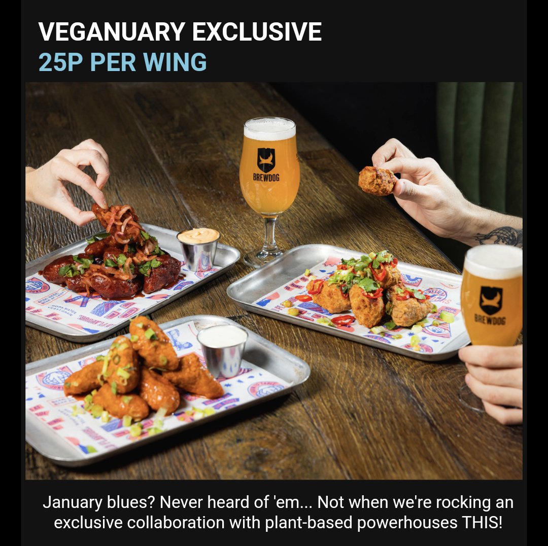 BrewdogWaterlooThisWeek (@brewdogwloop) on Twitter photo Seen the awesome January offers at <a href="/BrewdogWaterloo/">BrewDog Waterloo</a>?! Buy one burger/pizza get one for £1! Free AF pint refills for #DryJanuary! THIS™️ plant-based chicken wings for 25p each! #Veganuary #Southbank #LondonBeer #WeekendVibes <a href="/sidingswaterloo/">The Sidings Waterloo</a> <a href="/WeAreWaterlooUK/">WeAreWaterloo</a> <a href="/southbanklondon/">South Bank London</a> Seen the awesome January offers at <a href="/BrewdogWaterloo/">BrewDog Waterloo</a>?! Buy one burger/pizza get one for £1! Free AF pint refills for #DryJanuary! THIS™️ plant-based chicken wings for 25p each! #Veganuary #Southbank #LondonBeer #WeekendVibes <a href="/sidingswaterloo/">The Sidings Waterloo</a> <a href="/WeAreWaterlooUK/">WeAreWaterloo</a> <a href="/southbanklondon/">South Bank London</a>
