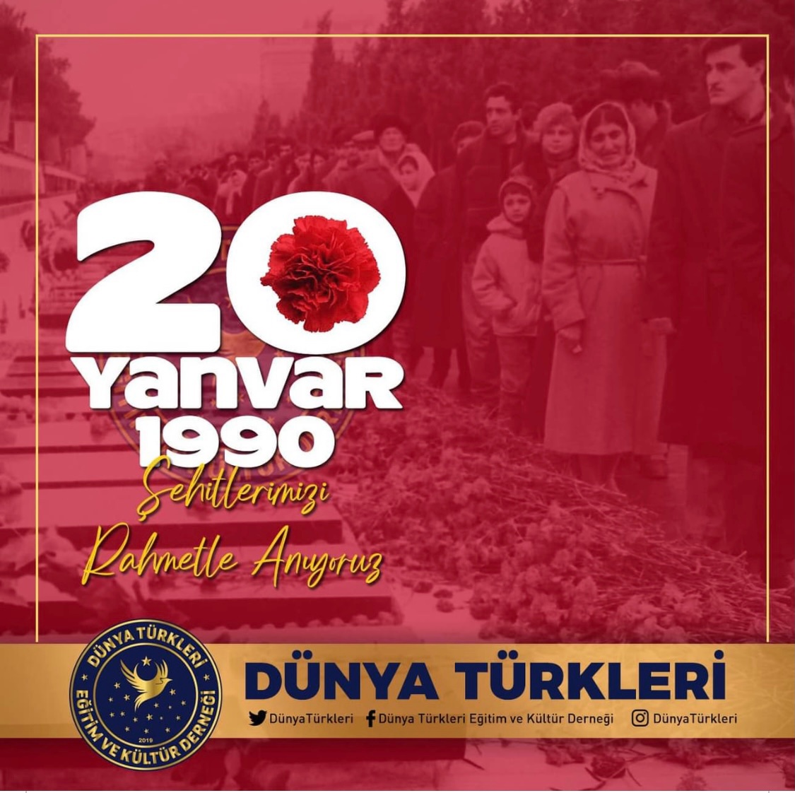 EY TÜRK! Esaret Zincirini Volkan Gibi Yanan Canınla Erittiğin, Sovyet Zulmünü Sel Olup Akan Kanınla Def Ettiğin O; 20 Yanvar 1990’ı Unutma! Tüm Şehitlerimizi Rahmetle, Saygıyla Anıyoruz.. #DünyaTürkleri