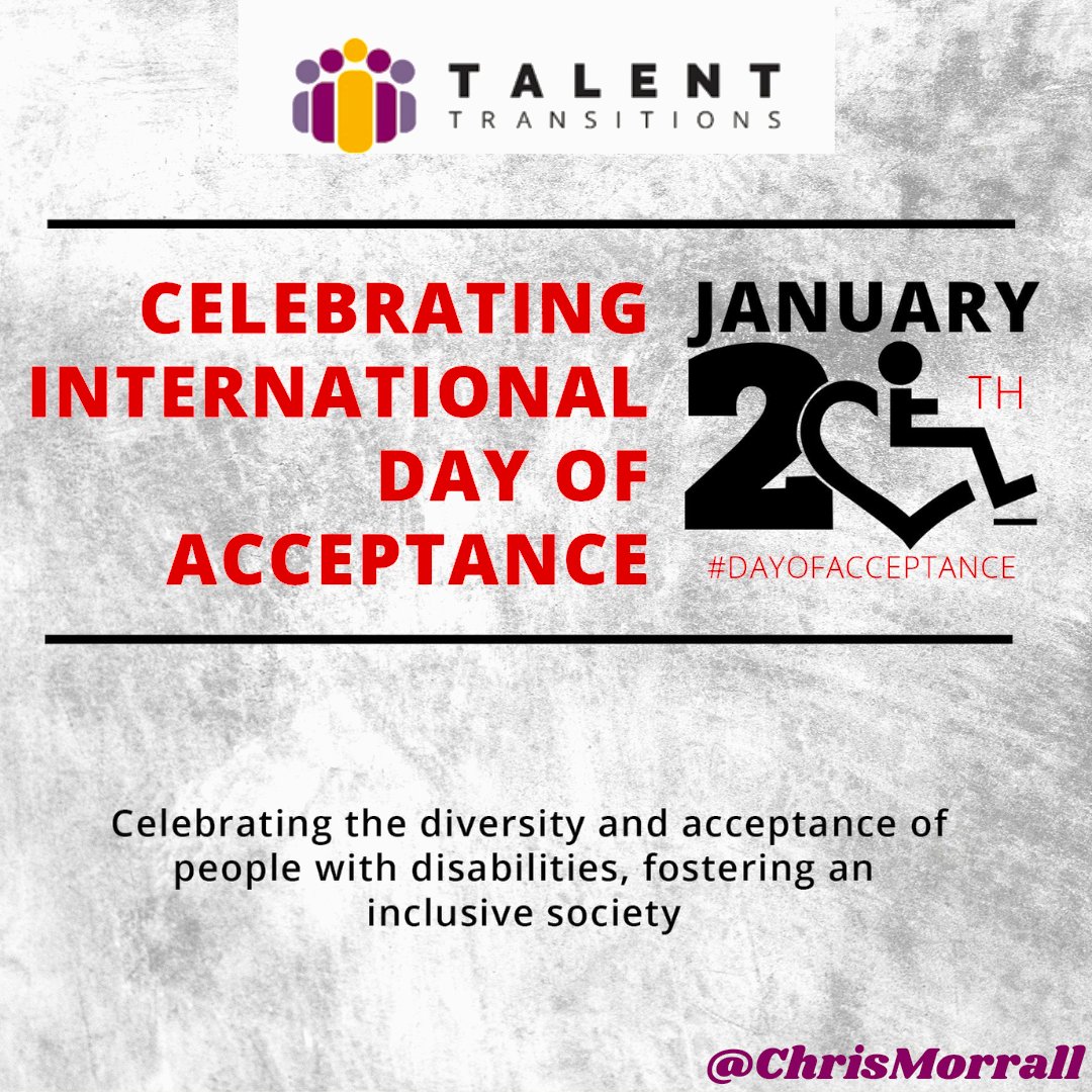 #goodmorning #goodday #HappySaturday #HappyWeekend #Today #InternationalDayOfAcceptance a day to celebrate #DiversityAndInclusion with people of #disability I like to say differing ability with any #disability there with grace go I #disease & #Accidents can make anyone #disabled