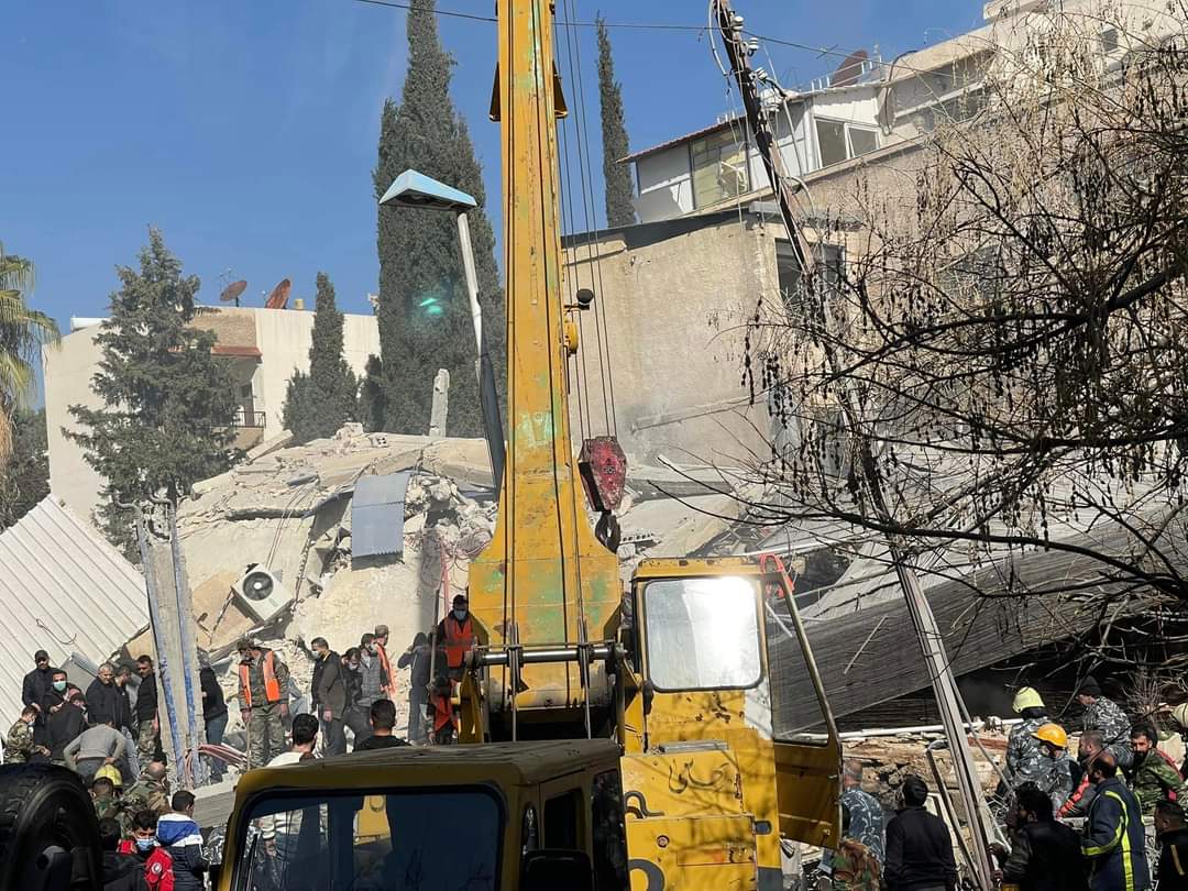 I am sure it's a coincidence that the closest embassy to the building destroyed by #Zionist terrorists today is the South African Embassy. US, UK, EU hands are stained with blood #Damascus #Syria