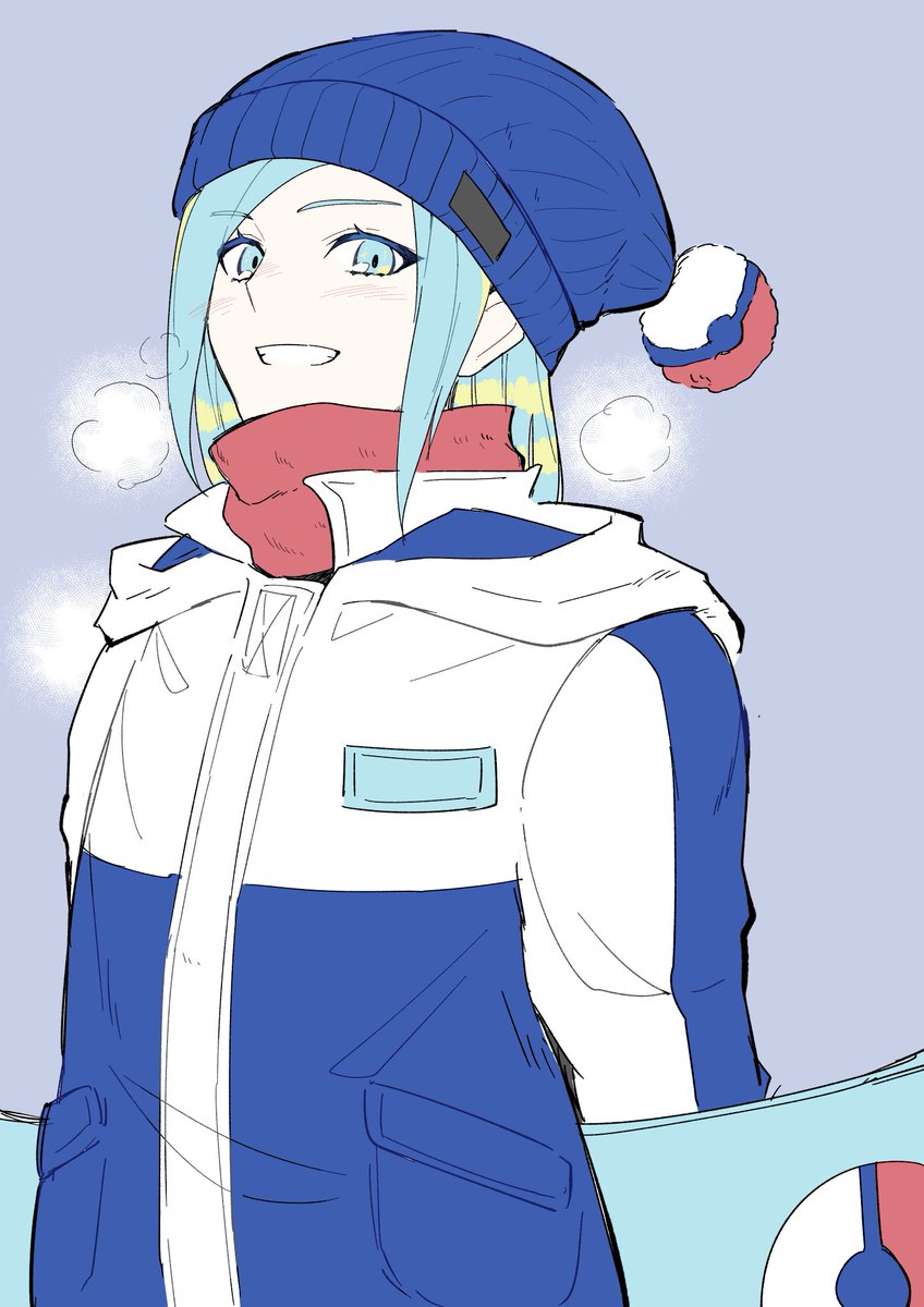 grusha (pokemon) 1boy male focus hat solo jacket smile scarf  illustration images