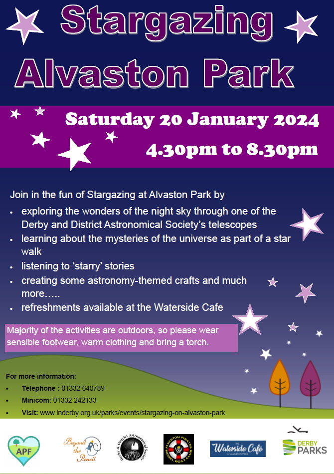 JOIN US TONIGHT AT ALVASTON PARK FOR A NIGHT OF STARGAZING IN DERBY! #Derby <a href="/alvastonparkfri/">Alvaston Park Friend</a>