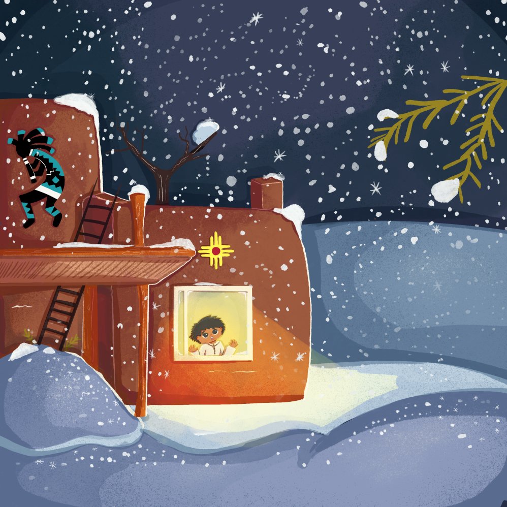 Areeba Haseeb @lazyary illustrated this little Pakistani boy admiring a beautiful snowfall. ❄️😊 Check out this artist's #portfolio 👉 childrensillustrators.com/areebahaseeb/p… #kidlitart