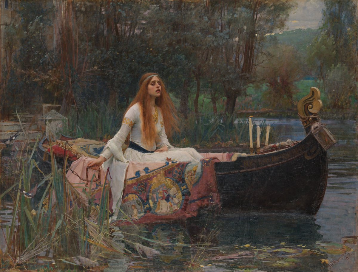 The Lady of Shalott is back on the walls of Tate Britain! 🖼️✨ But do you know the story behind it? Waterhouse's painting illustrates a verse in Tennyson’s poem, ‘The Lady of Shalott’, telling the story of a woman who suffers under an undisclosed curse ➡️ bit.ly/3HldVed