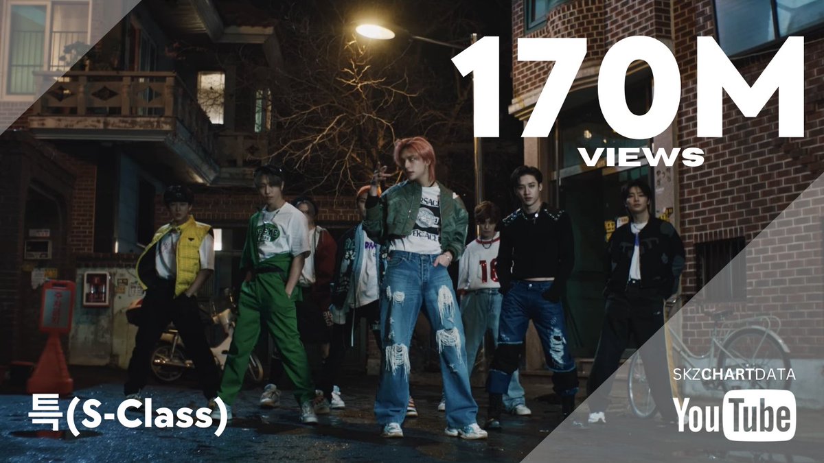 '특(S-Class)' M/V has now surpassed 170,000,000 (170M) views on YouTube! ▶️ youtu.be/JsOOis4bBFg @Stray_Kids #StrayKids #스트레이키즈