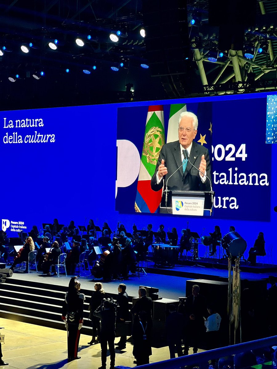 NatDeGregorio's tweet photo. “La cultura è un lievito.” 
E nulla è un caso. Grazie Presidente #Mattarella ❤️

@pesaro2024 @Lievito_ https://t.co/V5uYsVi3v8