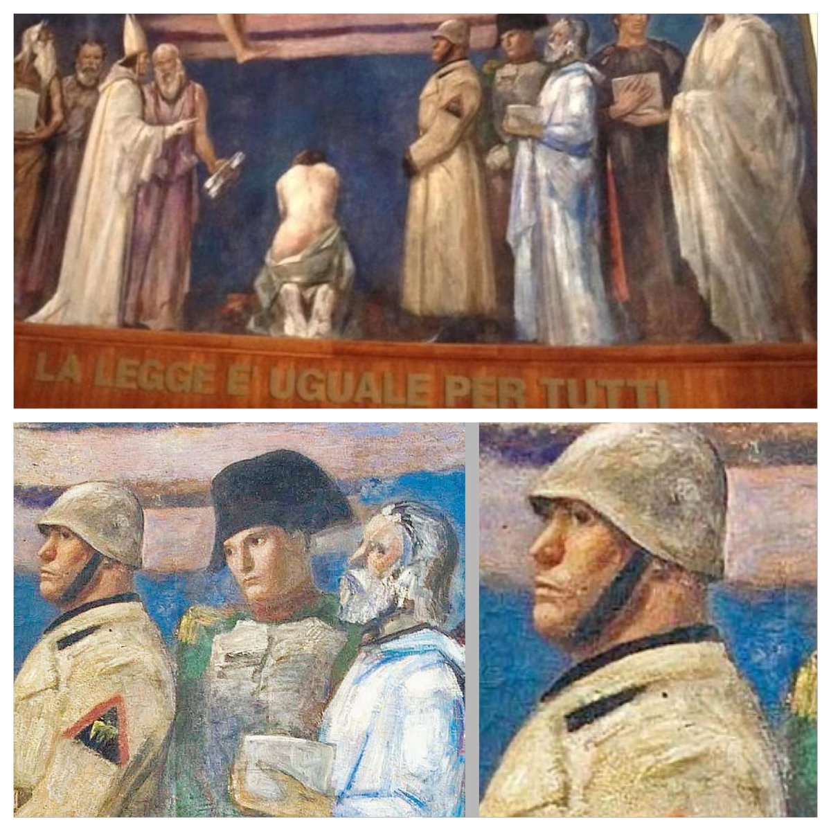 Quinta sezione penale di Milano, l’affresco di Primo Conti “La giustizia del cielo e della terra” “Milano, Italia, 2024” (cit @PBerizzi)