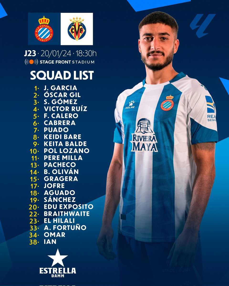 Esta es la lista de convocados para el partido de esta tarde. 

Ramon Ramos y Lazo son baja, mientras que Óscar Gil vuelve tras el partido de sanción