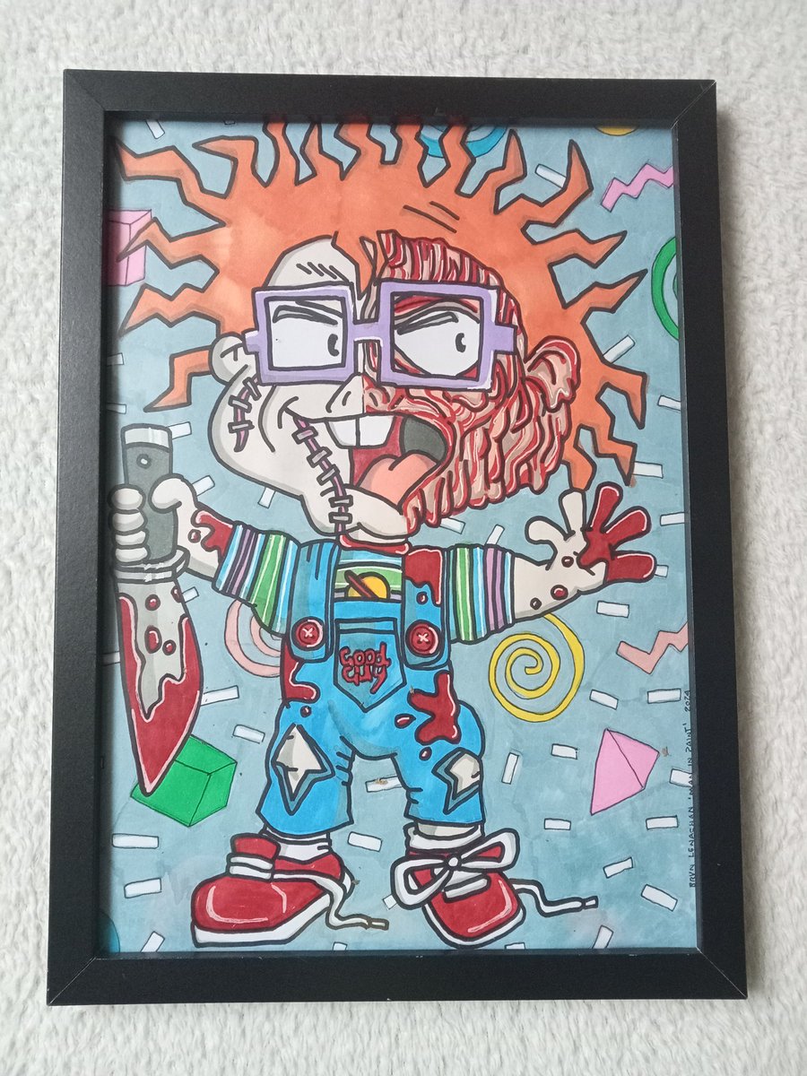 WHO WANTS TO BE #FriendsTilTheEnd? I've done mash-ups, before but I'd say this is one ofe my favourites. #Chucky from @ChildsPlayMovie mashed-up with #ChuckieFinster from @NickelodeonUK #cartoon @rugrats_RGS!! 🤩🎨🎬📺🔪🩸 #FunTimes

©2024. 'Wana Play?' 

#artistsonx #maninpaint