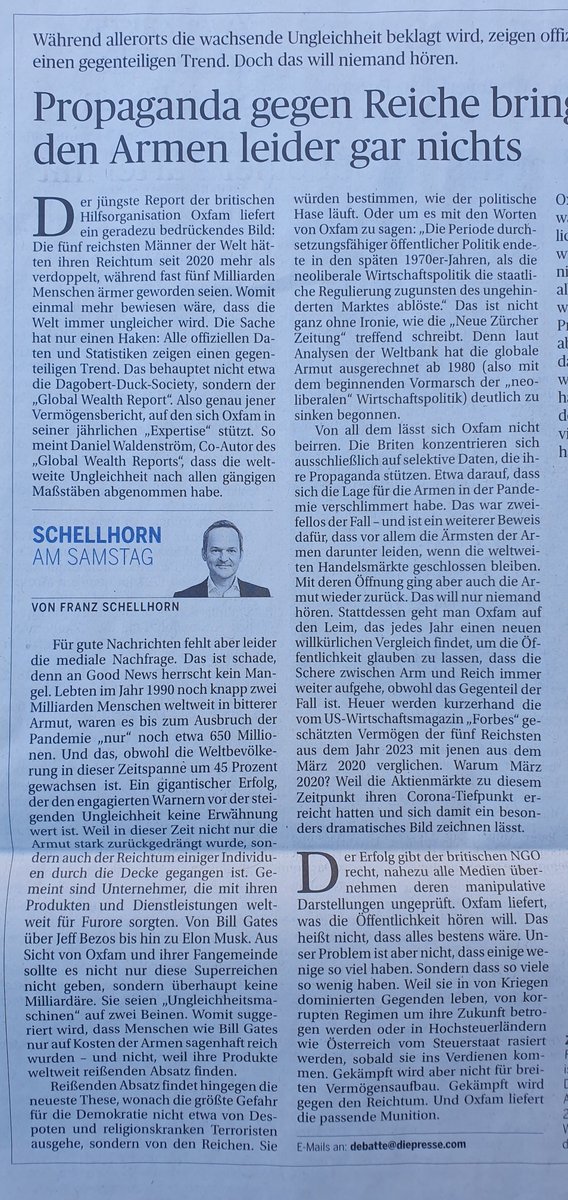Rolf Gleißner (@gleirolf) on Twitter photo Schellhorn widerlegt Oxfams Mär, dass Armut weltweit zunimmt. Sie nähme noch schneller ab, würde nicht die Bevölkerung in armen Ländern am stärksten wachsen. Allein in Nigeria 2x so viele Geburten wie in der EU, obwohl Ressourcen, Jobs, etc. fehlen.
<a href="/franzschellhorn/">Franz Schellhorn</a> <a href="/oxfam/">Oxfam International</a> #Armut Schellhorn widerlegt Oxfams Mär, dass Armut weltweit zunimmt. Sie nähme noch schneller ab, würde nicht die Bevölkerung in armen Ländern am stärksten wachsen. Allein in Nigeria 2x so viele Geburten wie in der EU, obwohl Ressourcen, Jobs, etc. fehlen.
<a href="/franzschellhorn/">Franz Schellhorn</a> <a href="/oxfam/">Oxfam International</a> #Armut
