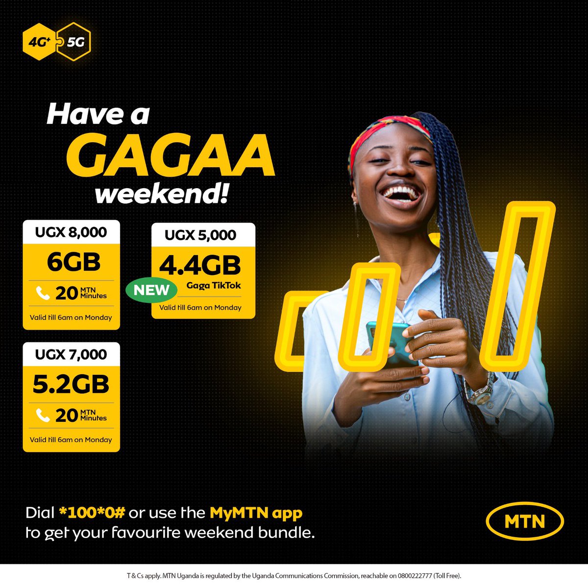 Its still a #GagaWeekend 

Dial 100*0# or use #MyMTNApp for your favorite bundle and also new the new tiktok gaga bundle