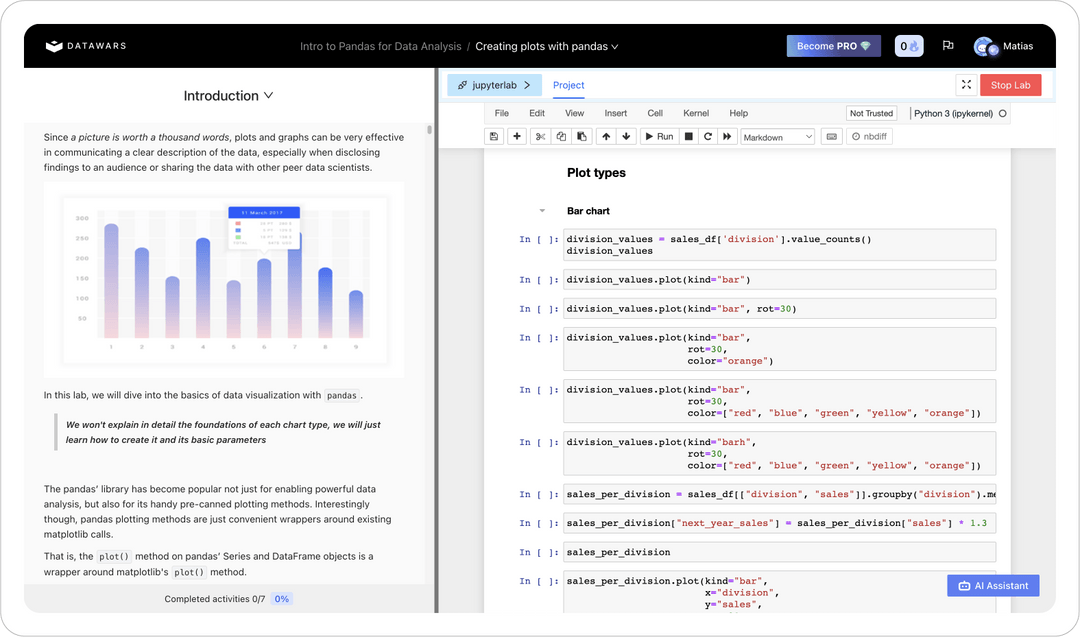 natayadev's tweet photo. Si te interesa aprender sobre ciencia de datos, @datawars_io es tu plataforma 📊

Made in Argentina y gratuita 🇦🇷 con muchos ejercicios para practicar, cosa que siempre recomiendo en cualquier área de IT. También cuentan con una versión PRO y otra para empresas. https://t.co/lep7T49KFd