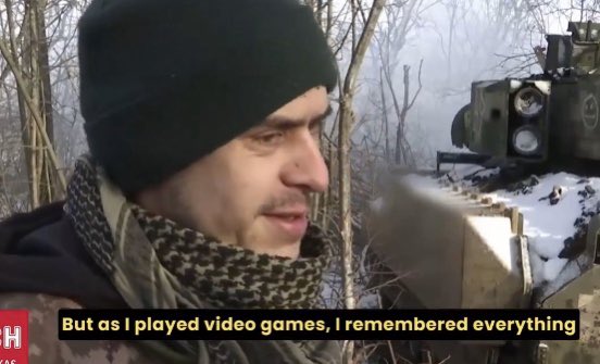 reshetz's tweet photo. So a russian T-90 was taken out by a Bradley operated by a gamer https://t.co/lI9QfSU6ui