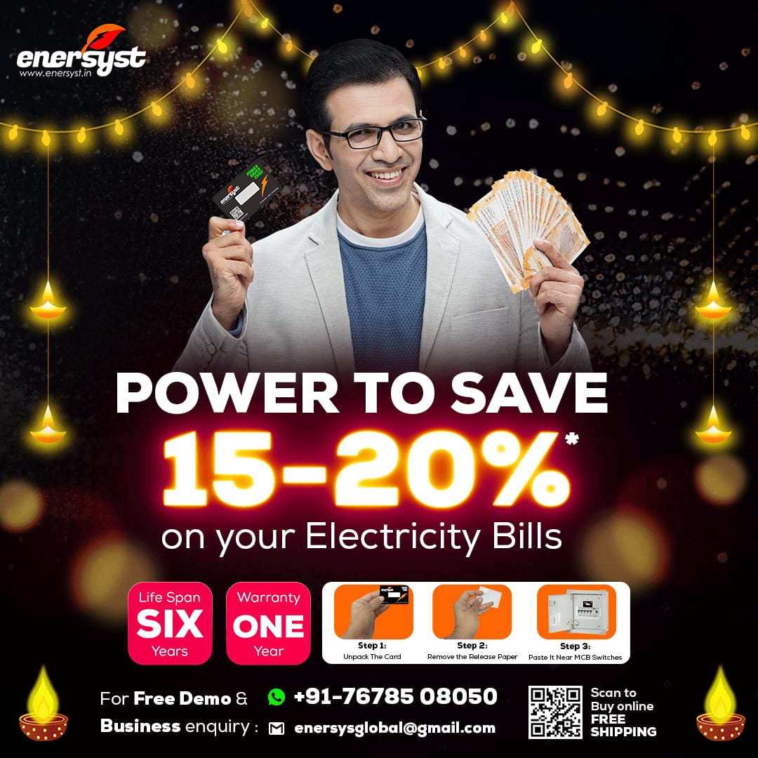 Buy Electricity Saving Card Online at Enersyst
.
Visit us at: enersyst.in/product/enersy…