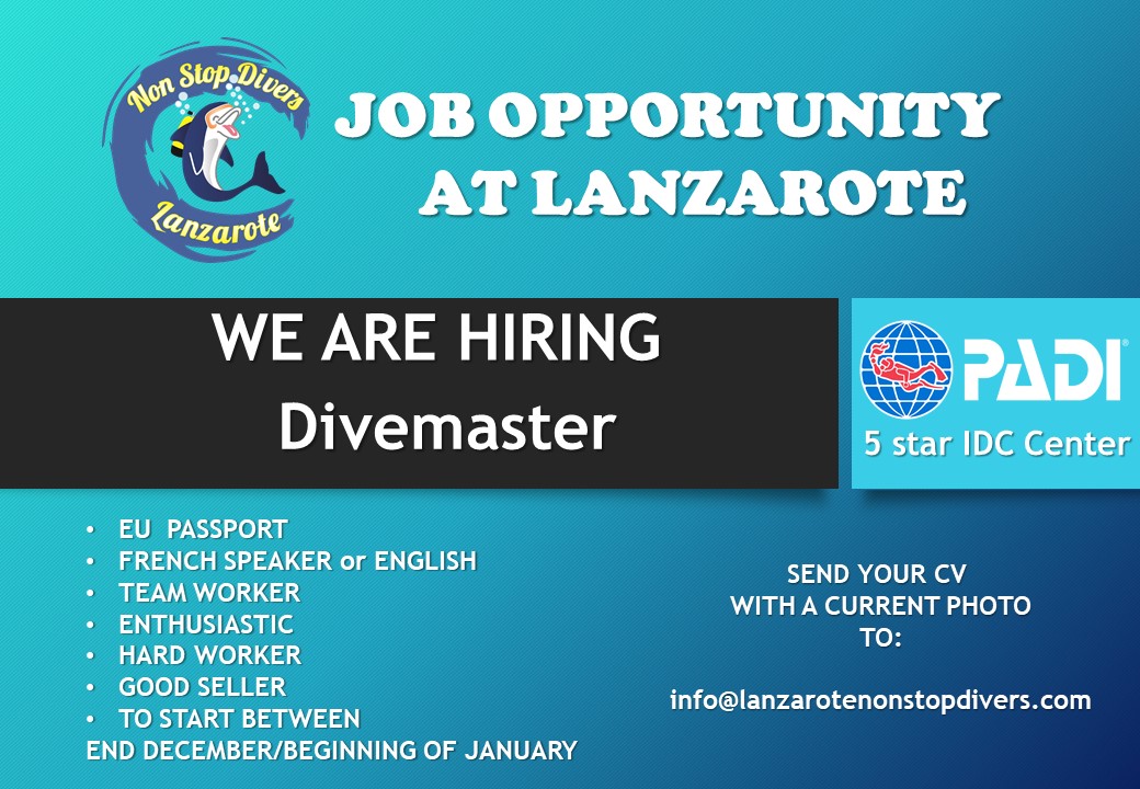 Nonstopdivers's tweet photo. ¿ERES DIVEMASTER O ESTÁS EN CAMINO? CONTACTA CON NOSOTROS EN 2024.
Las inscripciones para las becas están abiertas.
TE OFRECEMOS NUEVAS OPORTUNIDADES.
OBTENGA INFORMACIÓN: info@lanzarotenonstopdivers.com https://t.co/eOivTO2CZs