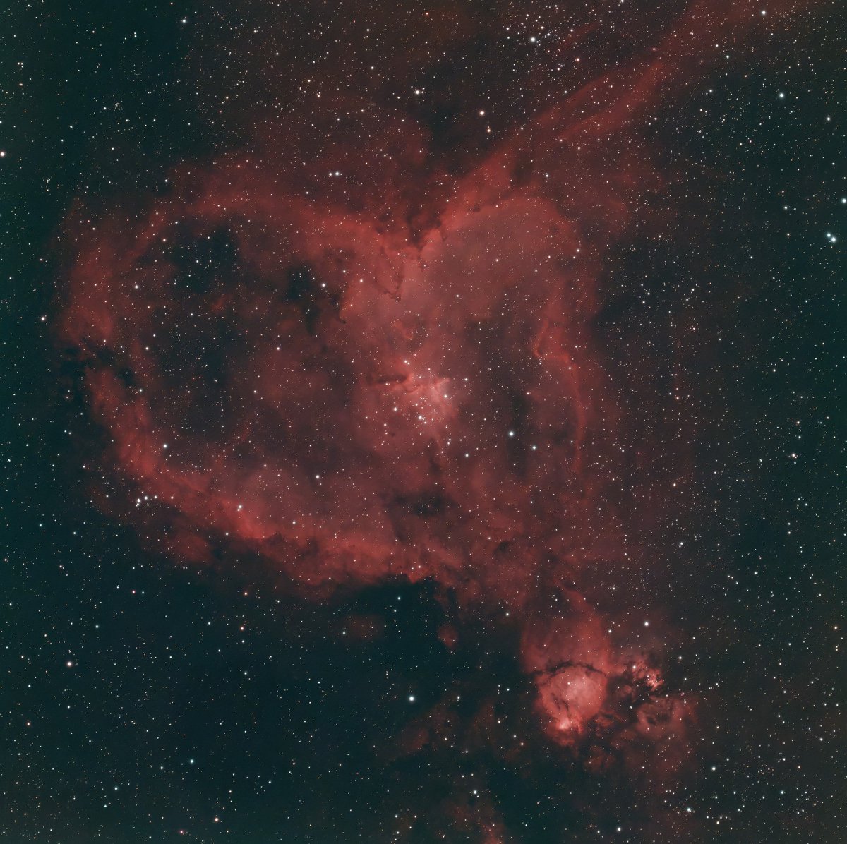 Heart nebula
7500 light years away, imaged this week from my backyard under bortle 7 skies
